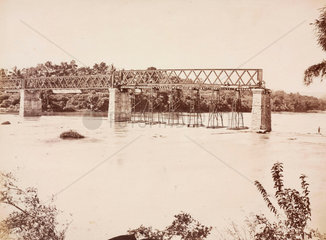 Constructing a railway viaduct  Ceylon  1878-1883.