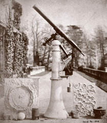 Nasmyth’s reflecting telescope and two models of the lunar surface  1866.