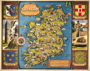Map of Ireland  BR poster  c 1950s.