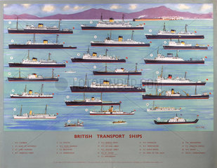 ‘British Transport Ships'  BR poster  1950s.