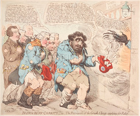 ‘Blue & Buff Charity’ or ‘The Patriarch of the Greek Clergy applying for Relief’  1793.