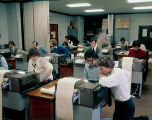 Computer terminal room at Imperial College  London  1975.
