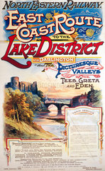'East Coast Route to the Lake District'  NER poster  1898.