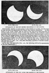 Stages of a solar eclipse  1847.