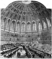Interior of the reading room at the British Museum  London  1857.