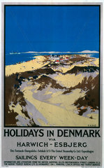 'Holidays in Denmark - Fano'  railway poster  1923-1947.