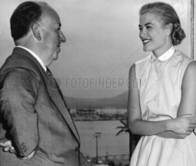 Alfred Hitchcock and Grace Kelly  Cannes  June 1954.