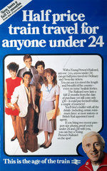 'Half Price Train Travel for Anyone under 24  poster  1982.