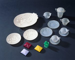 Objects made from polystyrene  1940-1960.