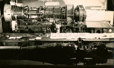 Metropolitan-Vickers L20 engine during testing  c late 1940s.