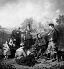George Stephenson  English railway engineer and crowd  c 1840-1850.