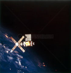 The Skylab space station in orbit  1973.