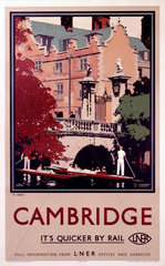 ‘St John’s  Cambridge’  LNER poster  1923-1947.