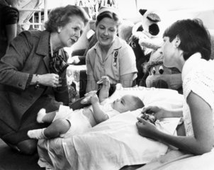Margaret Thatcher and baby  September 1986.