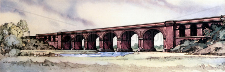 Wolverton Viaduct  BR (LMR) carriage print  early 1950s.