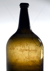 Green glass wine bottle  Spanish  1700-1850.