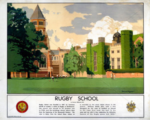 ‘Rugby School’  LMS poster  1923-1947.