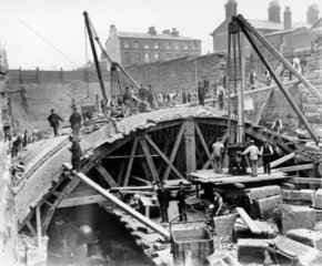 LNWR bridge construction  c 1882. This show
