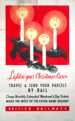 ‘Lighten Your Christmas Cares’  BR poster  1948-1965.