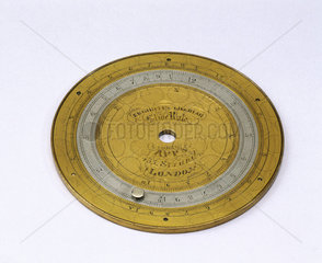 Circular slide rule  c 1870.