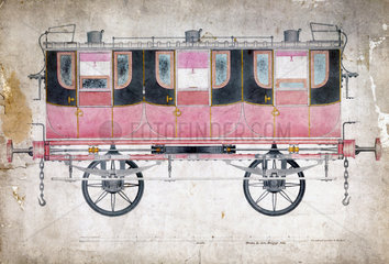Manchester & Leeds Railway first class carriage  c 1844.