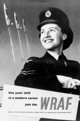 Recruitment poster for the WRAF  WWII. The