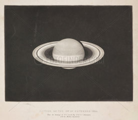 Print of the planet Saturn  15 November 1852.