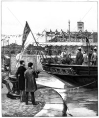 Queen Victoria opening the Manchester Ship Canal  1894.