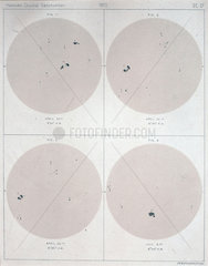 Four views of the Sun and Sunspots  1872.