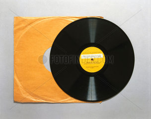 An early long-playing (LP) record made from vinyl copolymer  1950s.