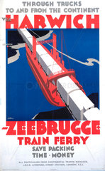 ‘Harwich-Zeebrugge Train Ferry’  LNER poster  1923-1947.