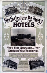 ‘North Eastern Railway Hotels’  NER poster  1900-1910.