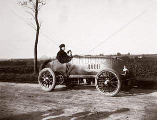 C S Rolls in his 100 hp Mors Racer  1904.