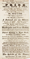 Handbill advertising a theatre programme  19th century.