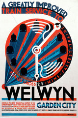 'Welwyn Garden City’  railway poster  c 1930s.