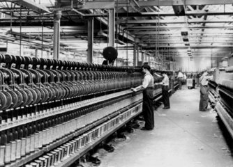 Spinning frames at a jute factory  c 1930.