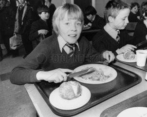 School dinner  March 1981.