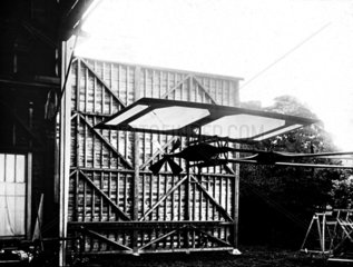 Model of Maxim’s flying machine on a whirling arm test jig  c 1890s.