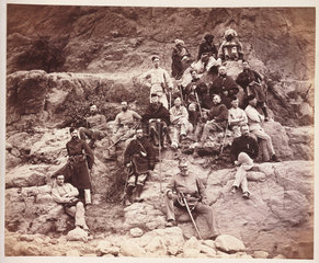 'Officers of the 51st regt on Sultan Tara...'  c 1878.