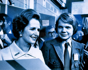 Margaret Thatcher and William Hague  British politicians  1977.