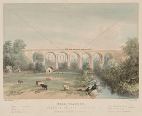 Nidd Viaduct  Leeds & Thirsk Railway  near Knaresborough  c 1850.