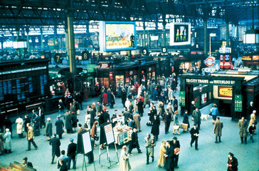 Waterloo Station concourse  London  February 1961.