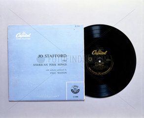 'Jo Stafford Sings American Folk Songs'  early Bakelite LP record  c 1930s.