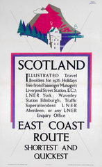 'Scotland - East Coast Route'  LNER poster  1926.