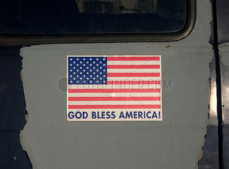 ‘God Bless America’ sticker  New Jersey  USA  2007.