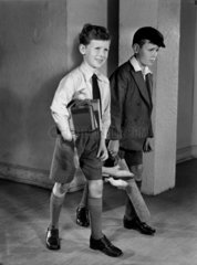 Two boys in school uniform  c 1948.
