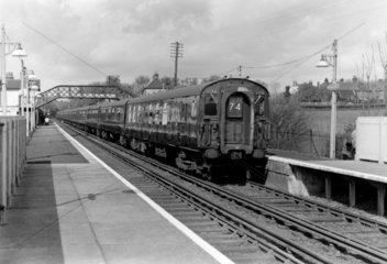 ‘4CEP’ electric locomotive with London Victoria to Dover train  1961.
