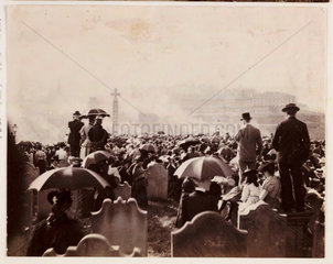 Crowd by the Caedmon Cross  Whitby  1898.