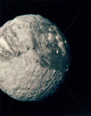 Miranda  one of the moons of Uranus  photographed by Voyager 2  1986.