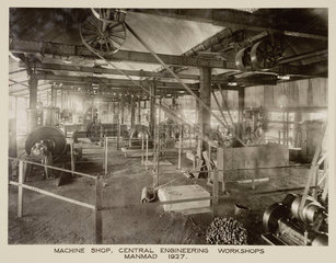 Inside the machine shop at Manmad Works  India  1927.